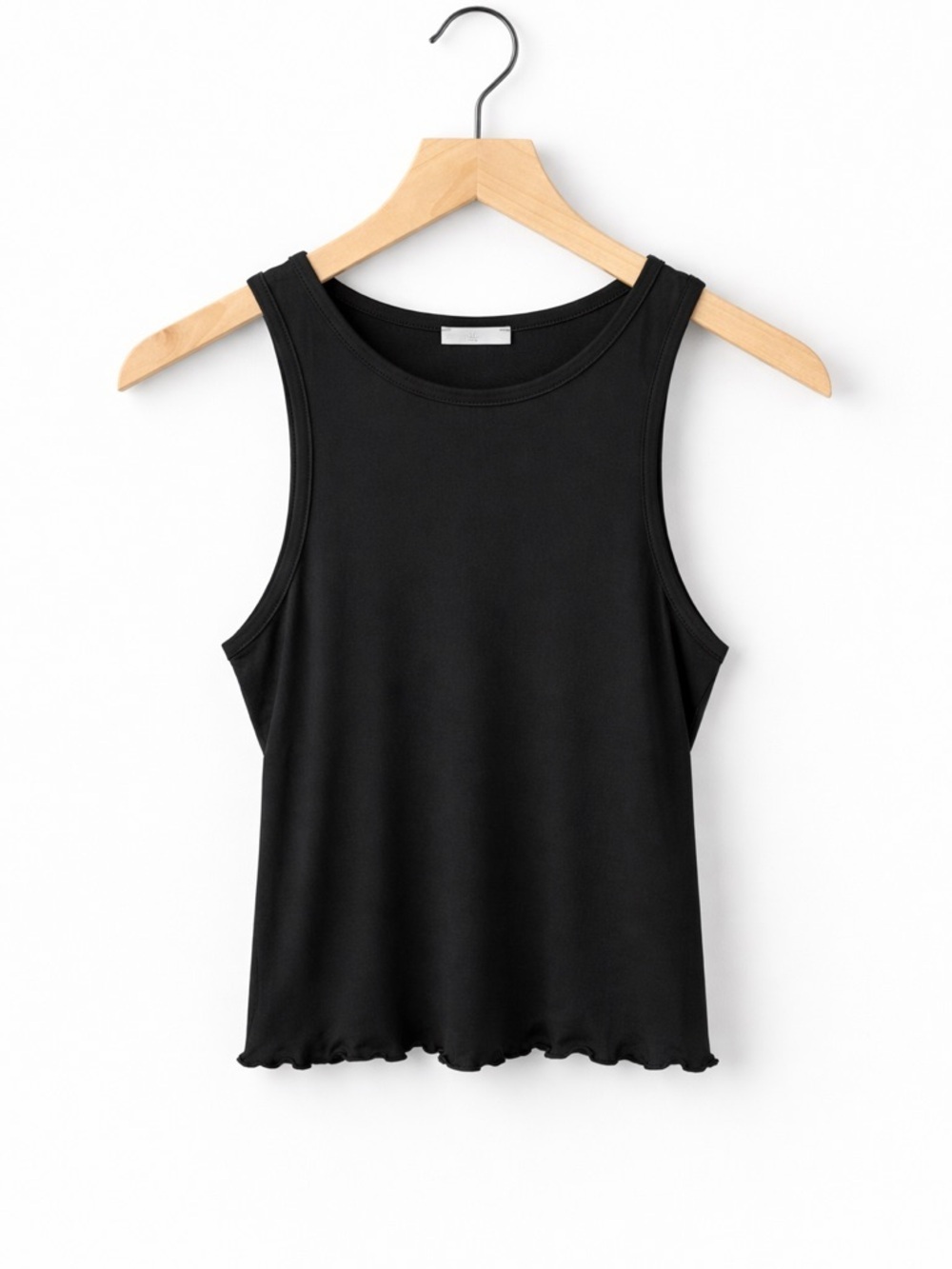 Olivia Rae Black Ruffled Hem Tank Top (191)